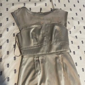 Silver fitted cocktail dress